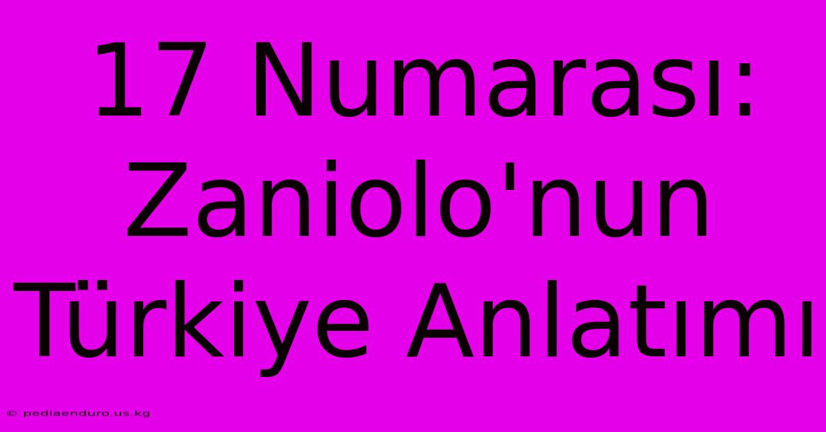 17 Numarası: Zaniolo'nun Türkiye Anlatımı