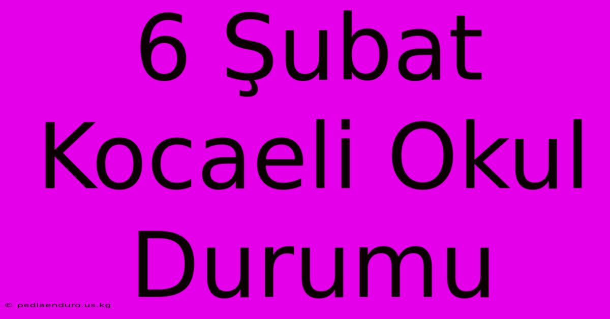 6 Şubat Kocaeli Okul Durumu