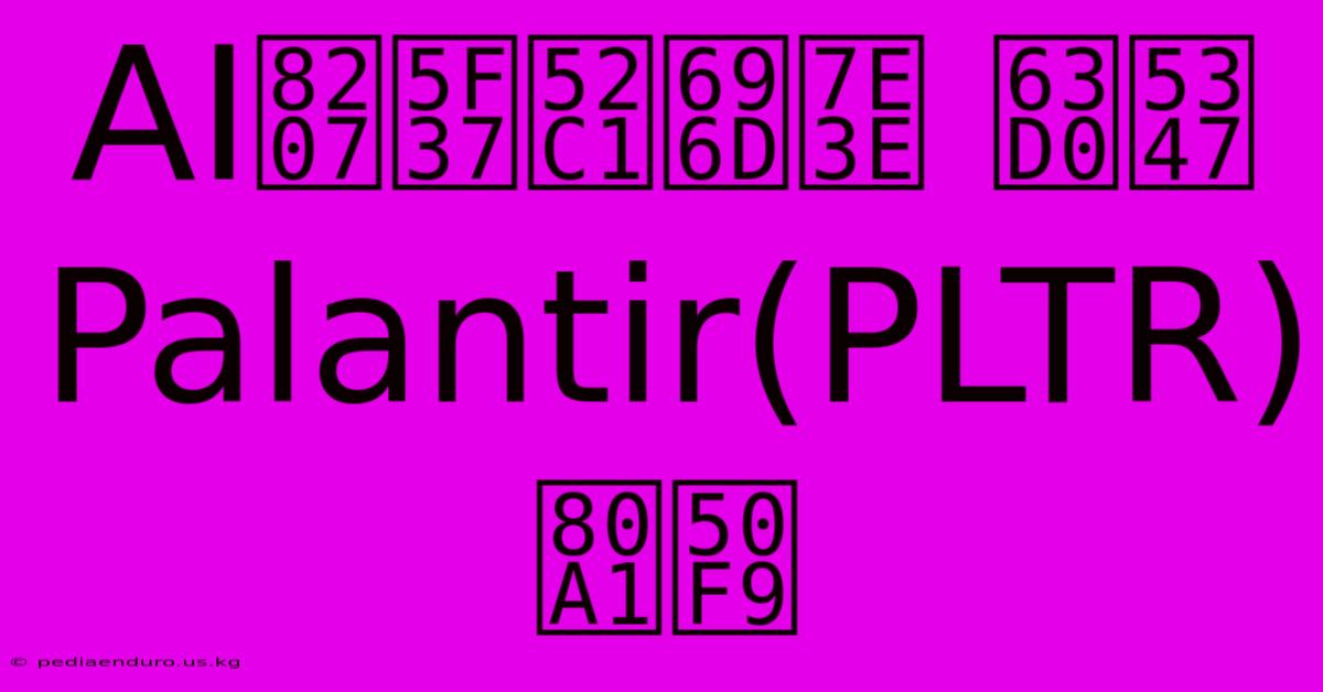 AI驅動Palantir(PLTR)業績增長，股價盤後勁揚