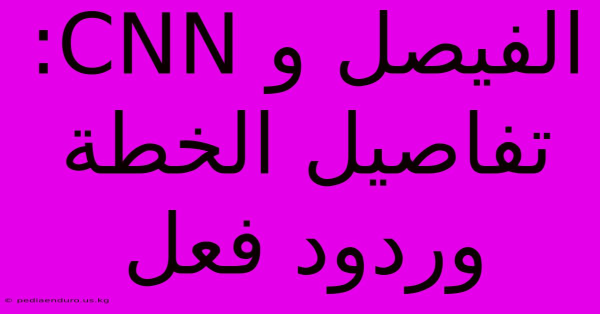 الفيصل و CNN: تفاصيل الخطة وردود فعل