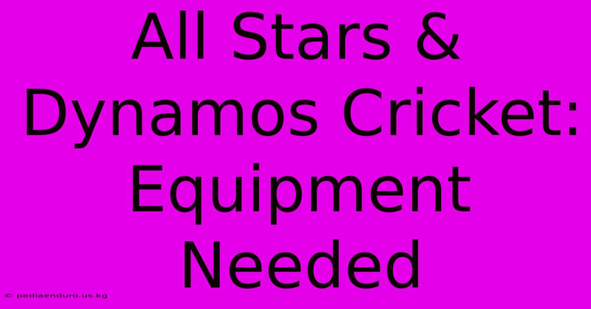 All Stars & Dynamos Cricket: Equipment Needed