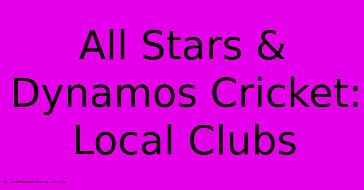 All Stars & Dynamos Cricket: Local Clubs