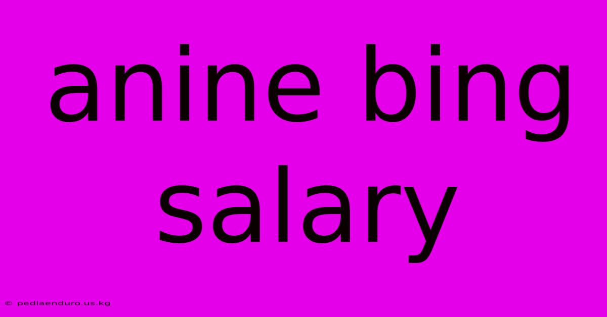 Anine Bing Salary