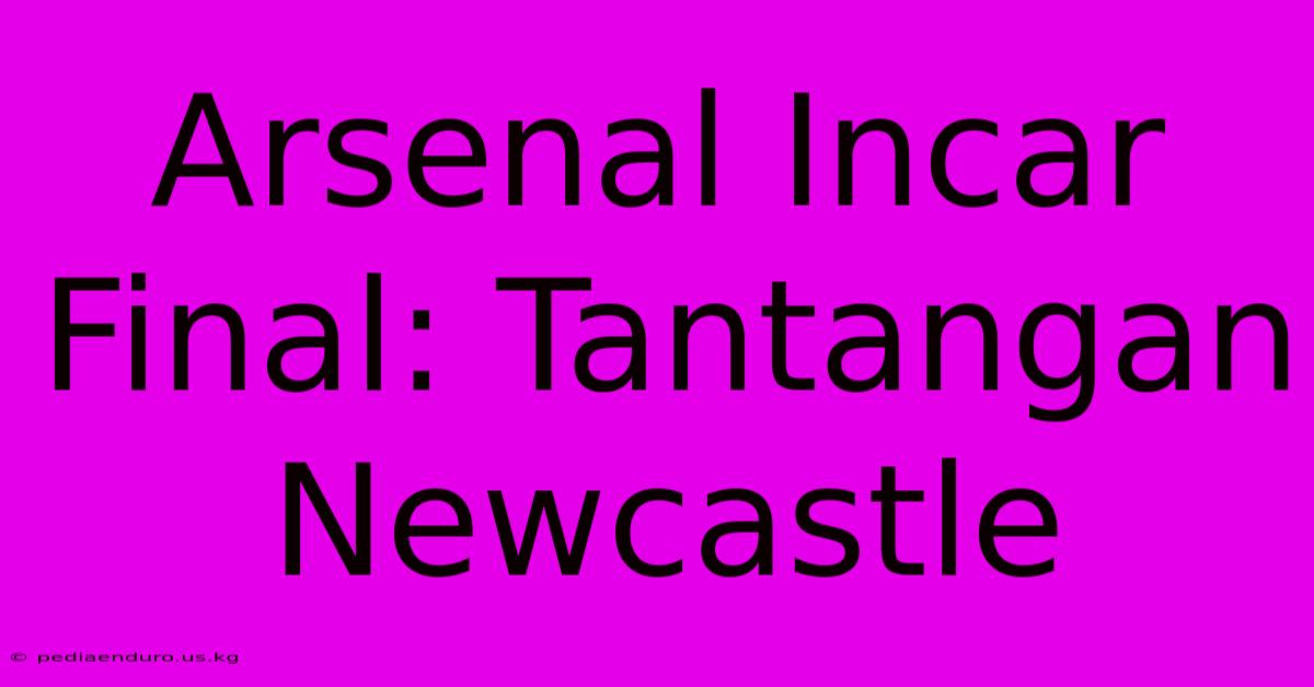 Arsenal Incar Final: Tantangan Newcastle