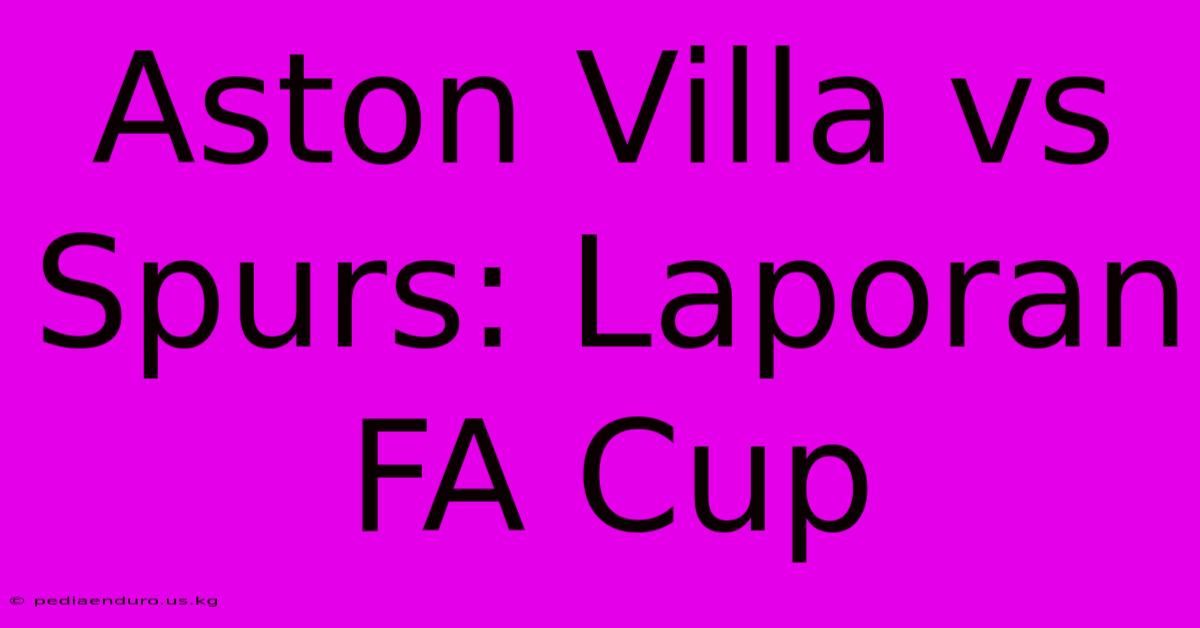 Aston Villa Vs Spurs: Laporan FA Cup