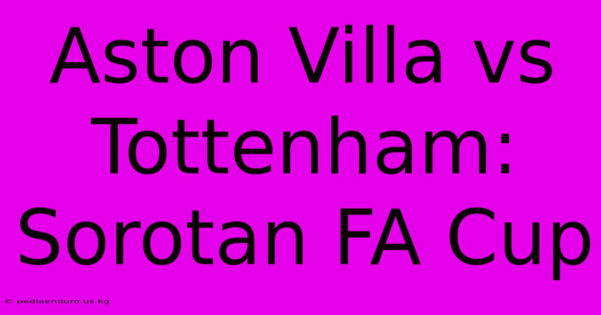 Aston Villa Vs Tottenham: Sorotan FA Cup