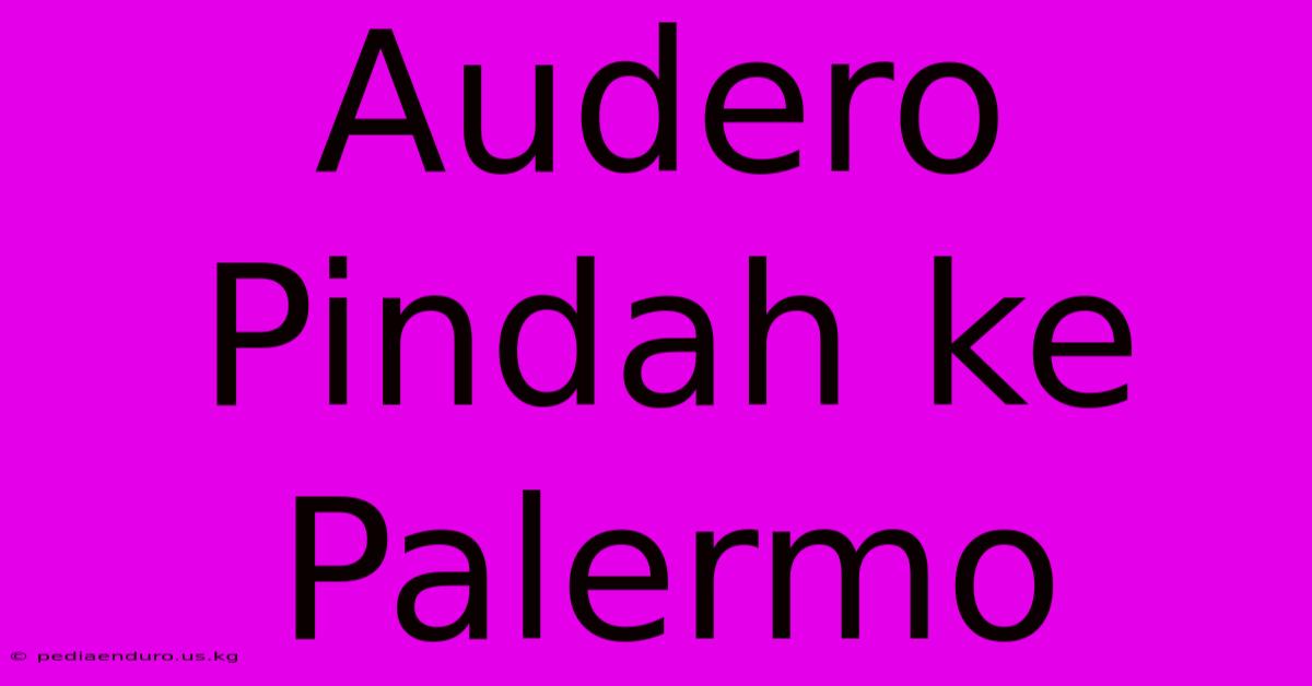 Audero Pindah Ke Palermo