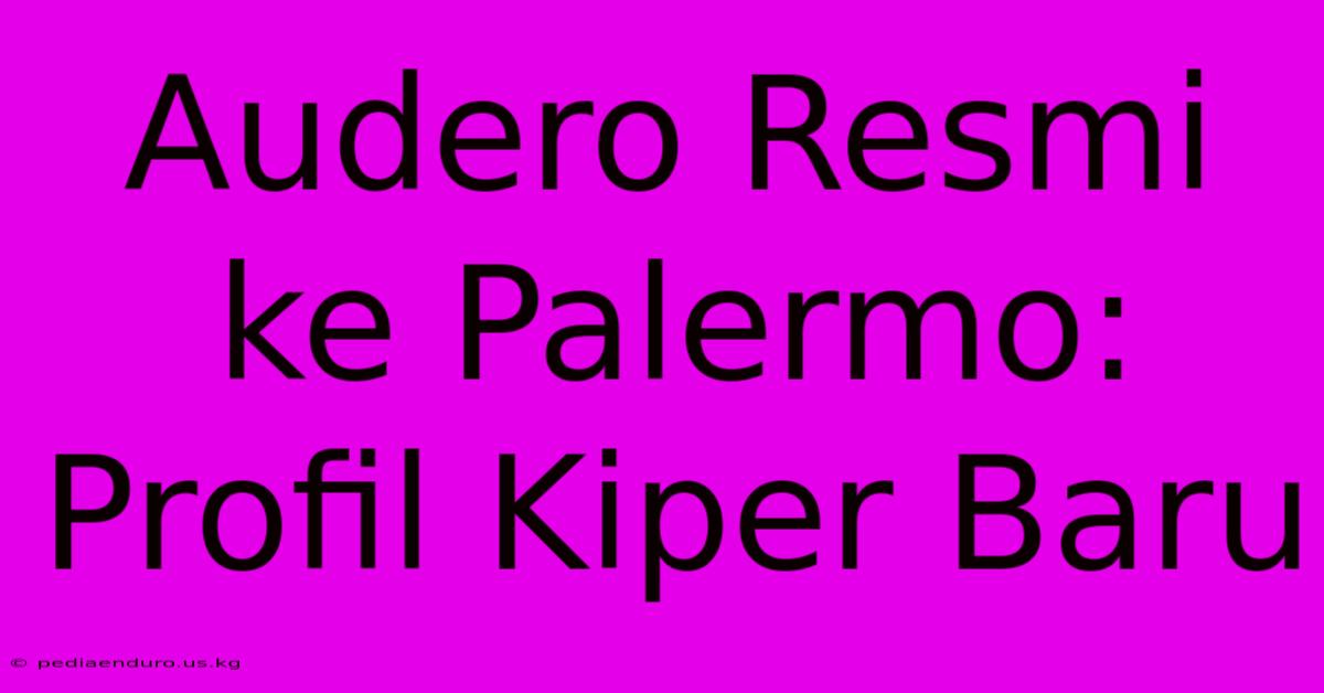 Audero Resmi Ke Palermo: Profil Kiper Baru