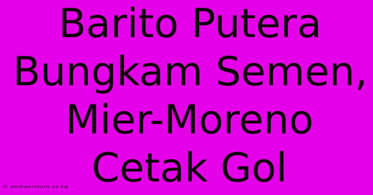 Barito Putera Bungkam Semen, Mier-Moreno Cetak Gol