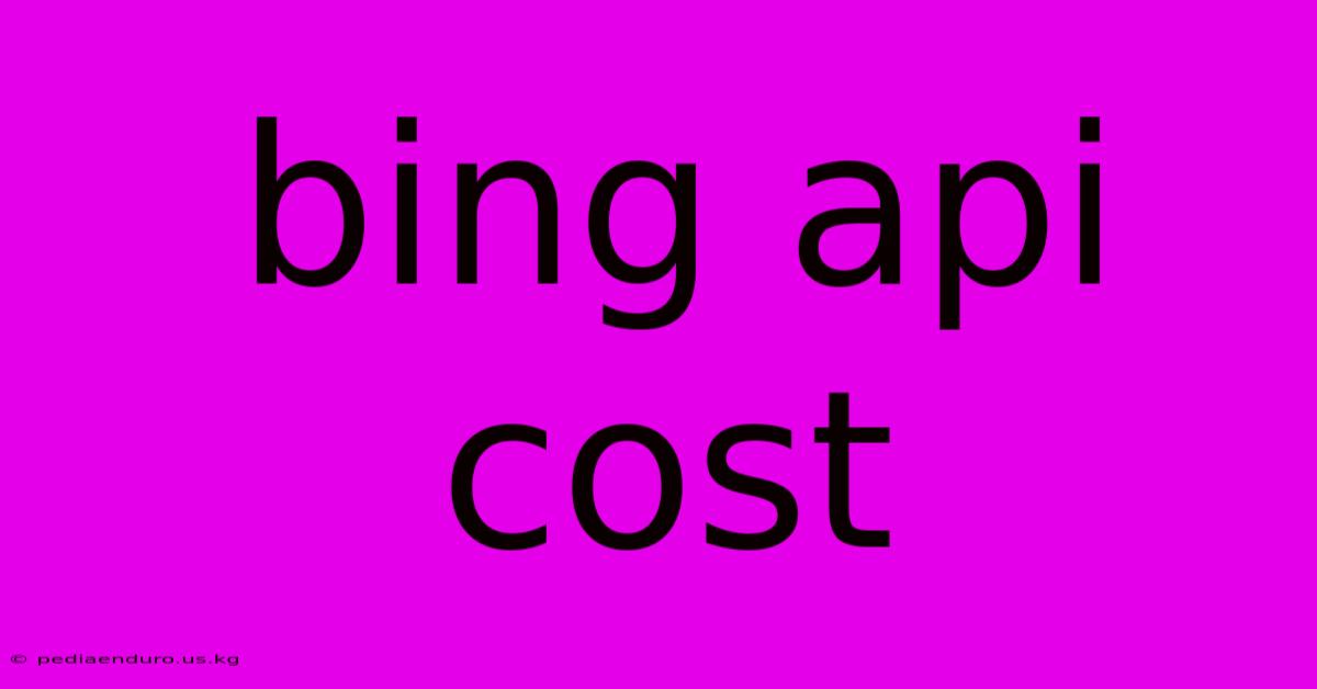 Bing Api Cost