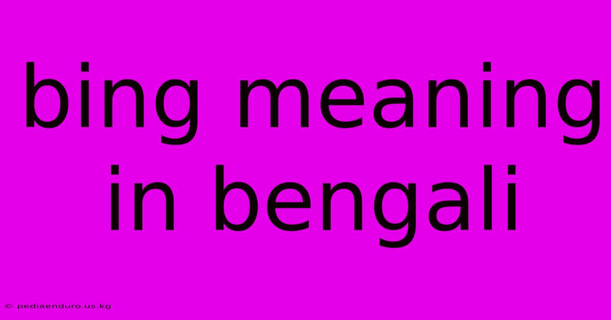 Bing Meaning In Bengali