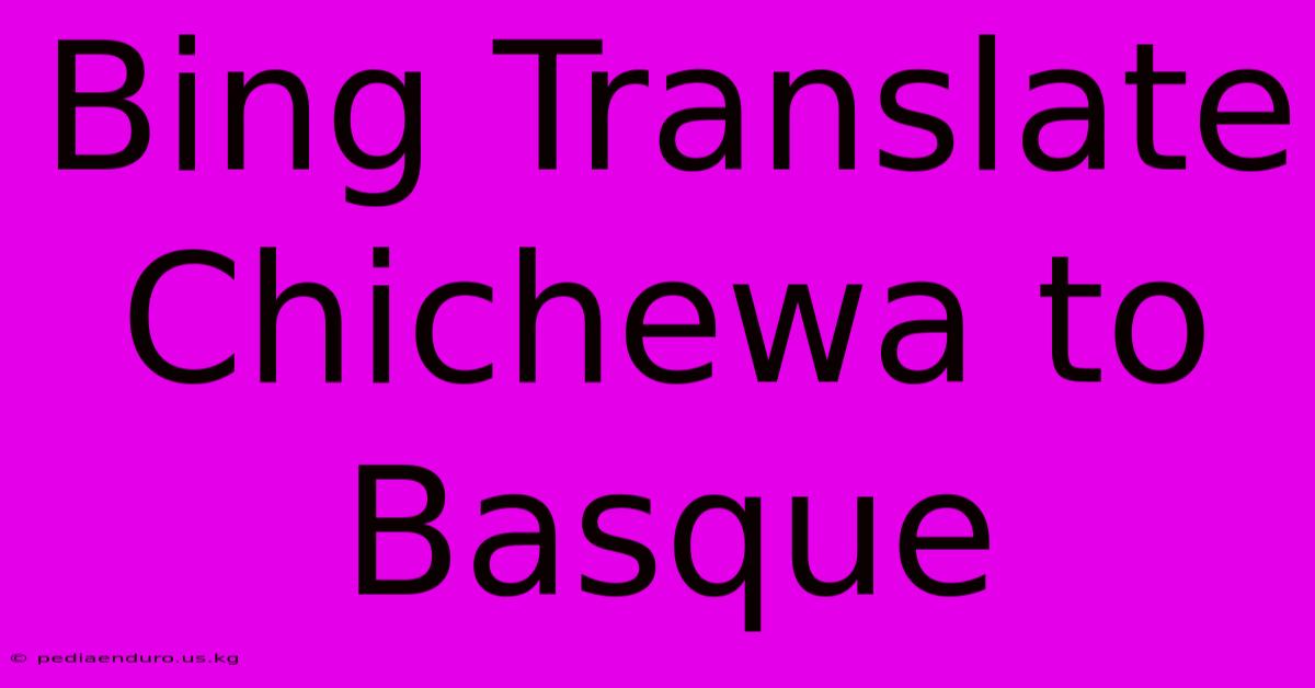 Bing Translate Chichewa To Basque