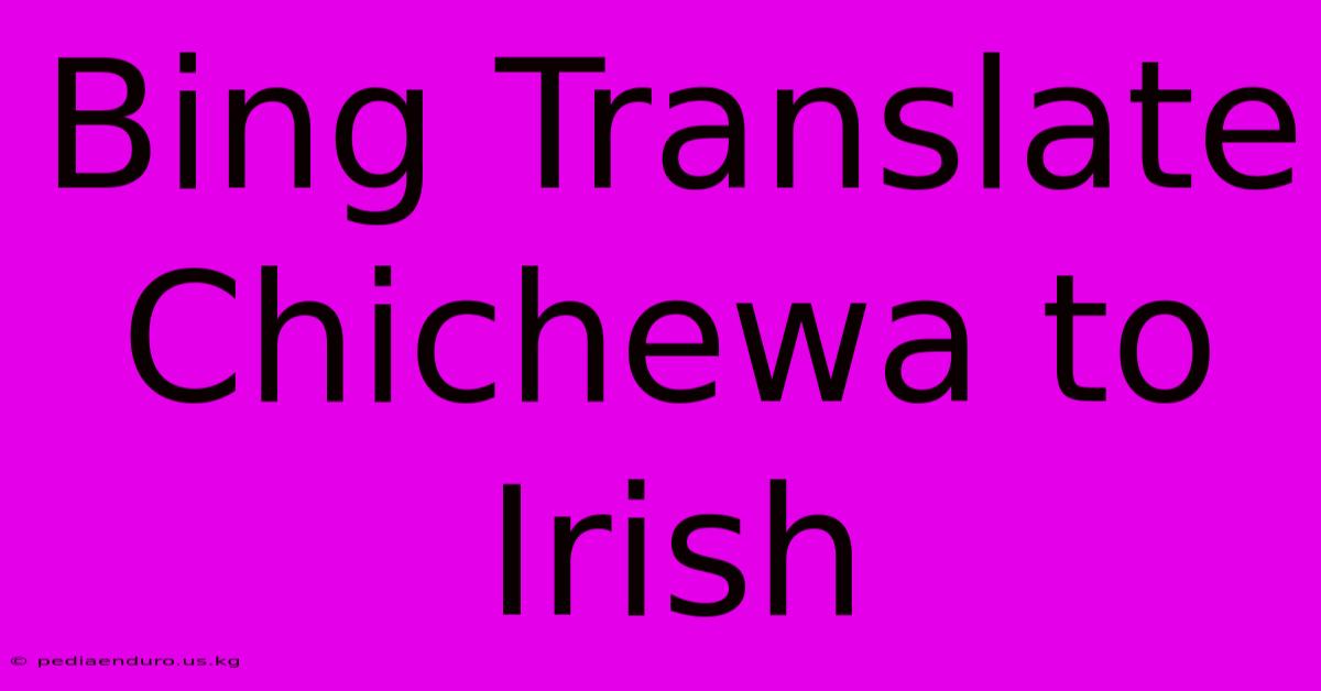 Bing Translate Chichewa To Irish