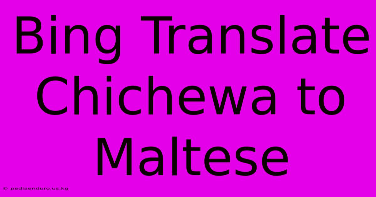 Bing Translate Chichewa To Maltese