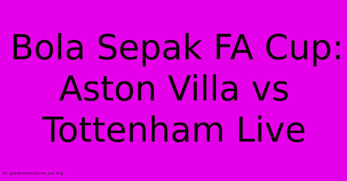 Bola Sepak FA Cup:  Aston Villa Vs Tottenham Live