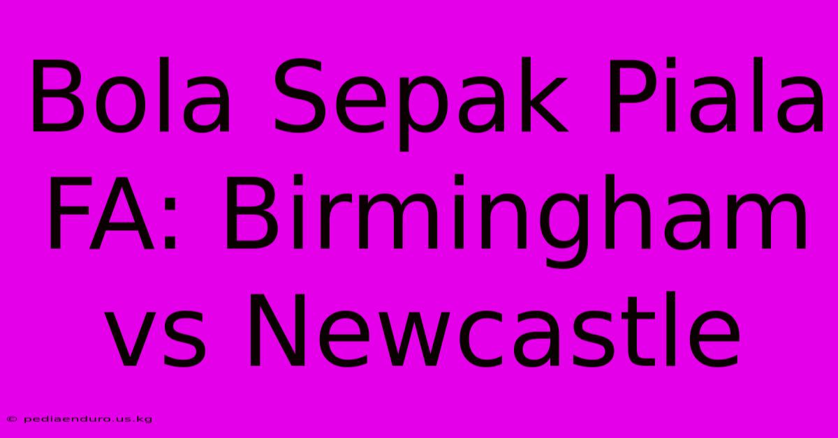 Bola Sepak Piala FA: Birmingham Vs Newcastle