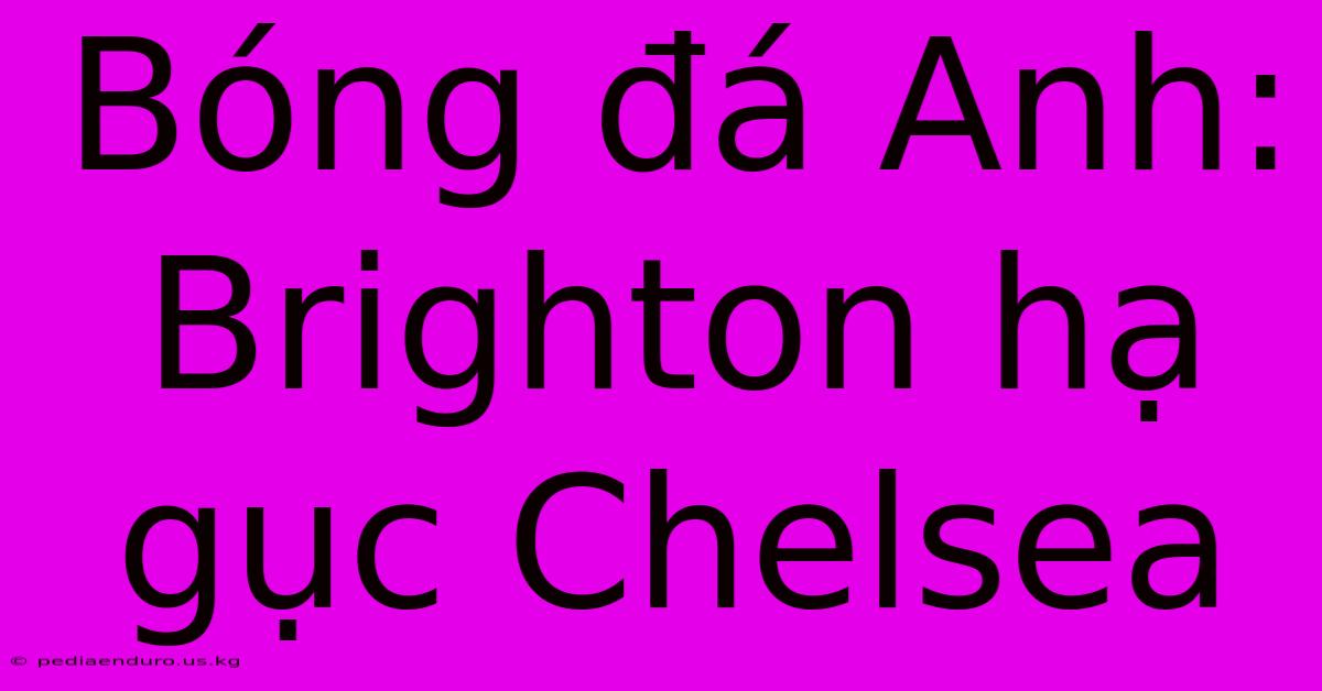 Bóng Đá Anh: Brighton Hạ Gục Chelsea