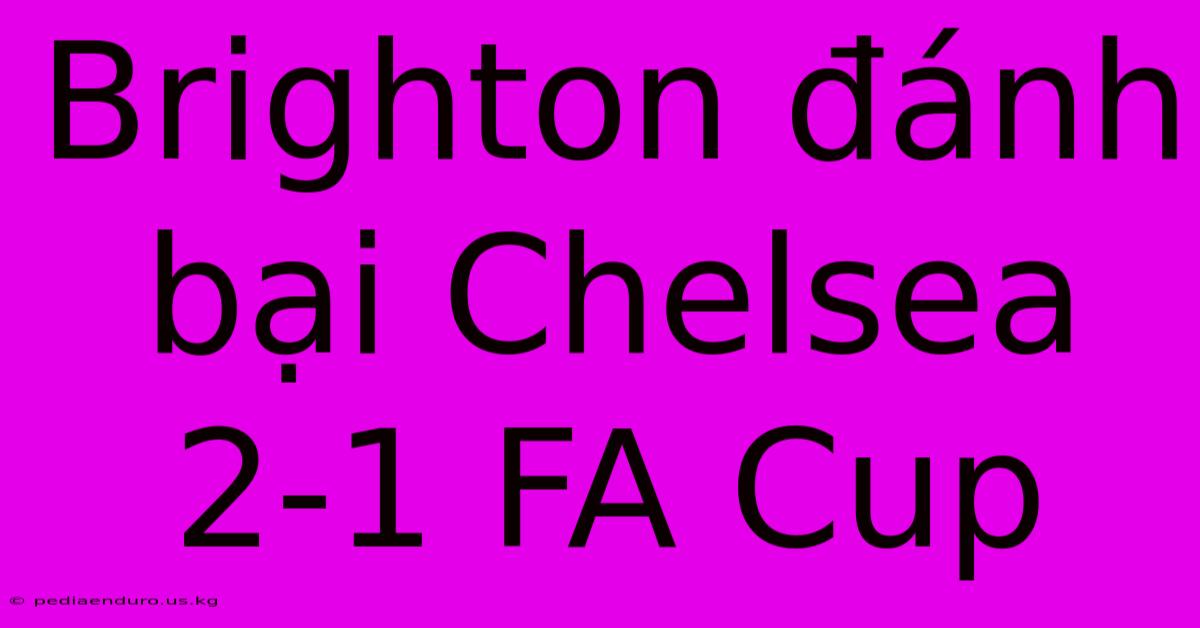 Brighton Đánh Bại Chelsea 2-1 FA Cup