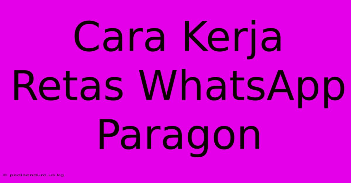 Cara Kerja Retas WhatsApp Paragon