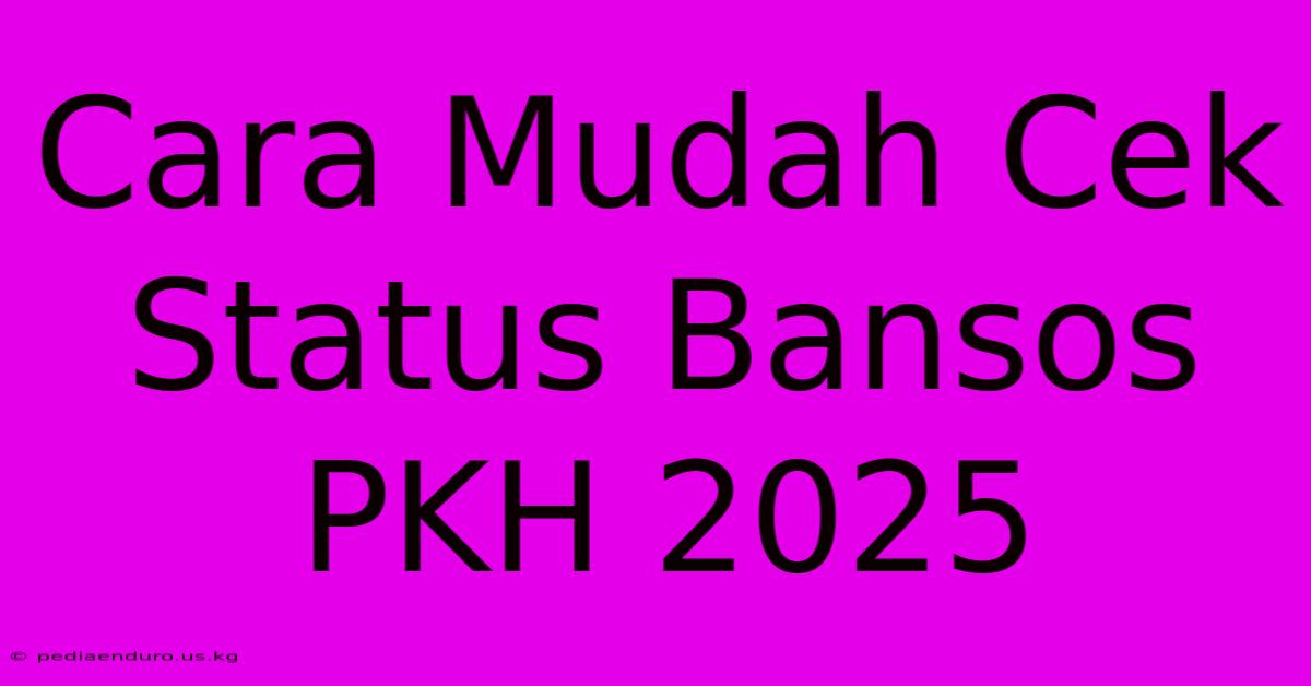 Cara Mudah Cek Status Bansos PKH 2025