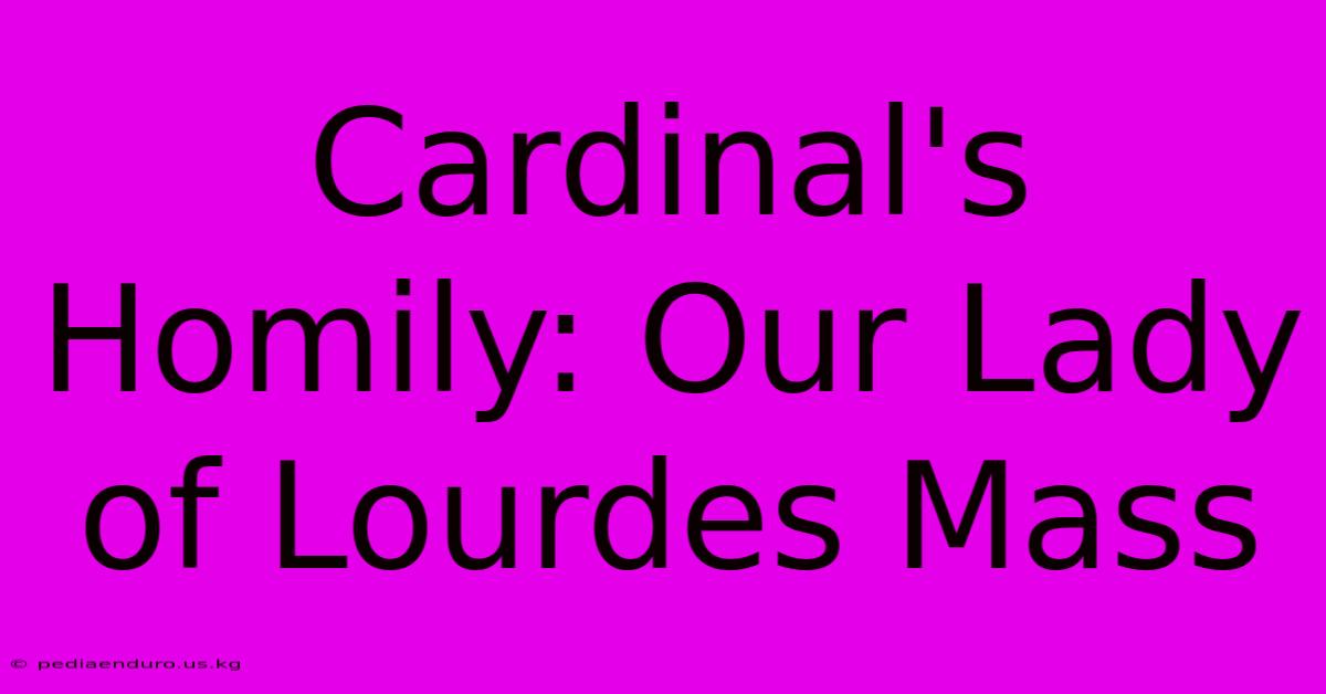 Cardinal's Homily: Our Lady Of Lourdes Mass