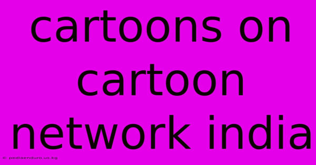 Cartoons On Cartoon Network India