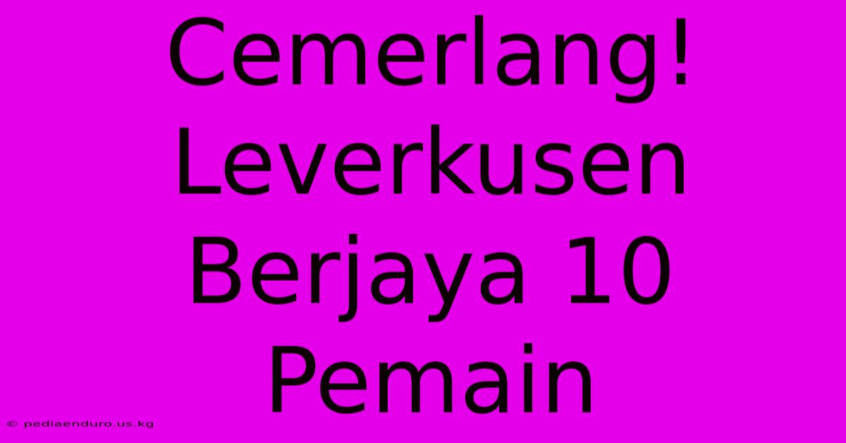 Cemerlang! Leverkusen Berjaya 10 Pemain