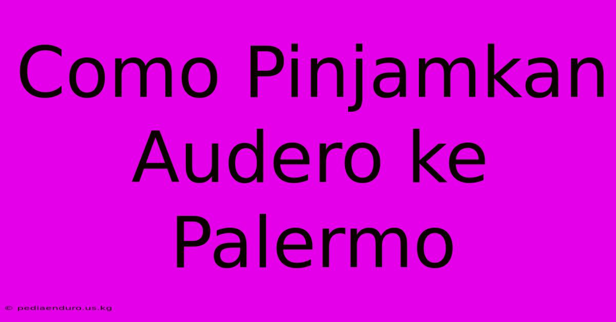 Como Pinjamkan Audero Ke Palermo