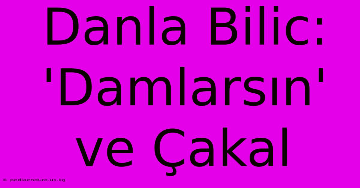 Danla Bilic: 'Damlarsın' Ve Çakal