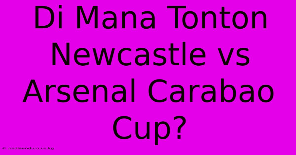 Di Mana Tonton Newcastle Vs Arsenal Carabao Cup?