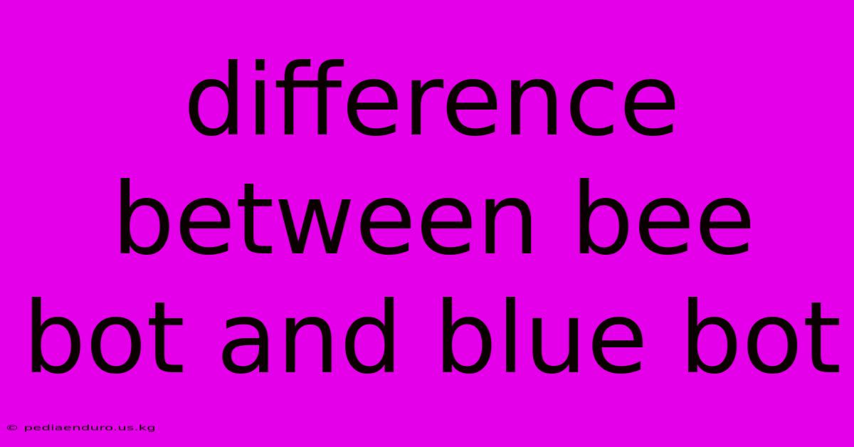 Difference Between Bee Bot And Blue Bot