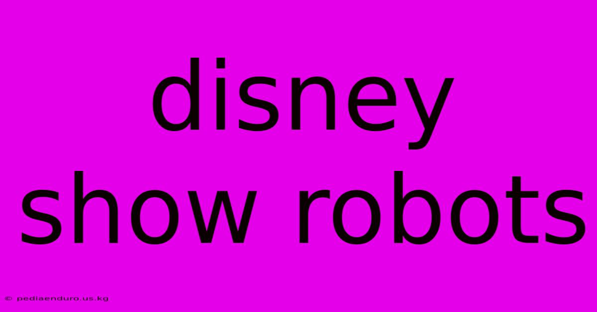 Disney Show Robots