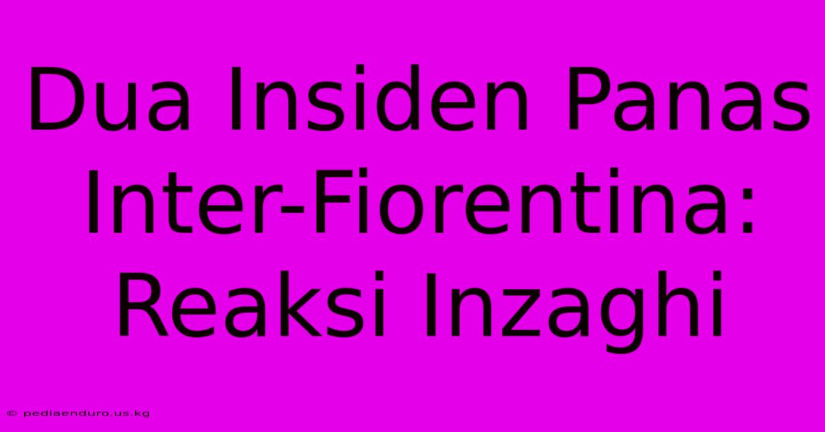 Dua Insiden Panas Inter-Fiorentina: Reaksi Inzaghi