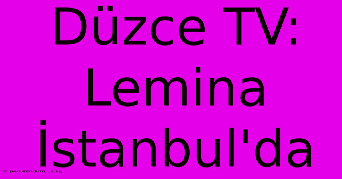 Düzce TV: Lemina İstanbul'da