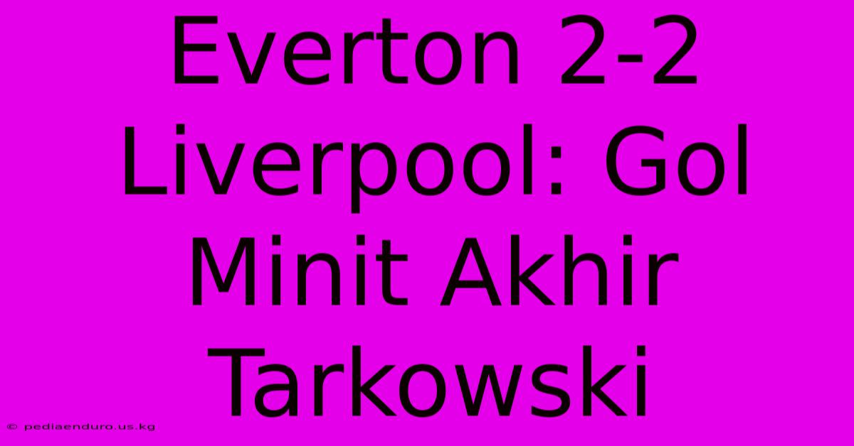 Everton 2-2 Liverpool: Gol Minit Akhir Tarkowski