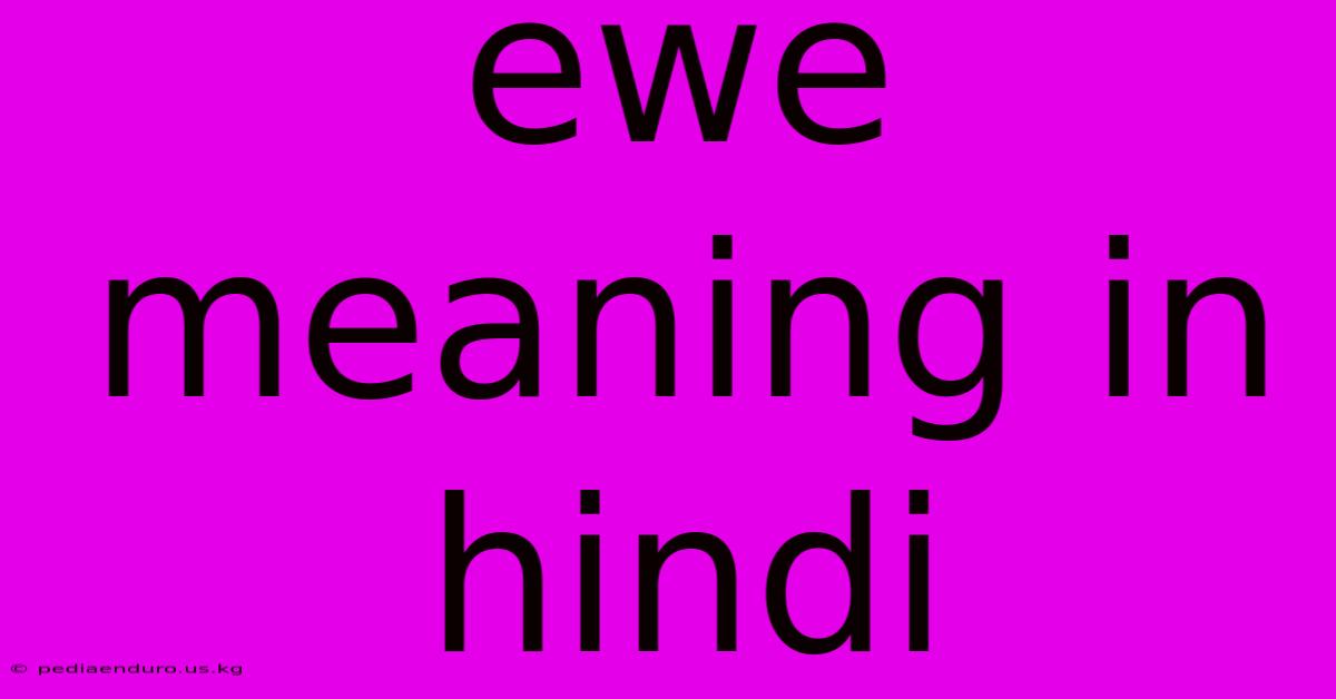 Ewe Meaning In Hindi