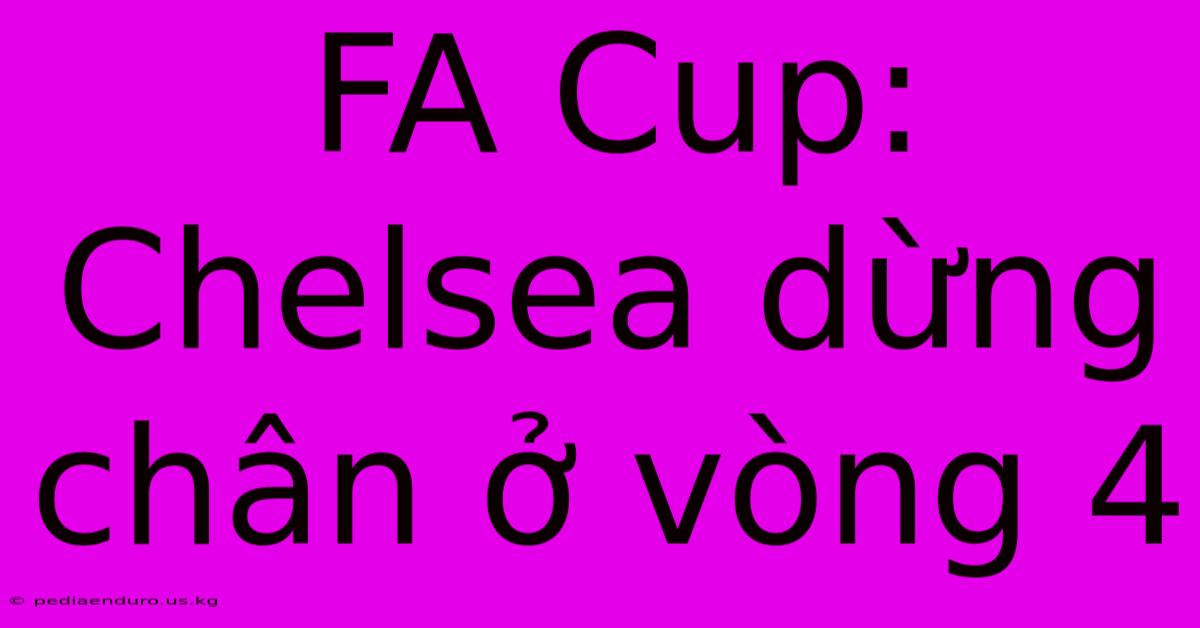 FA Cup: Chelsea Dừng Chân Ở Vòng 4