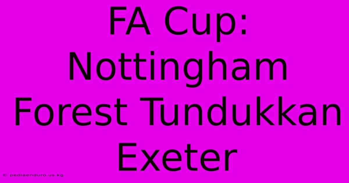 FA Cup: Nottingham Forest Tundukkan Exeter