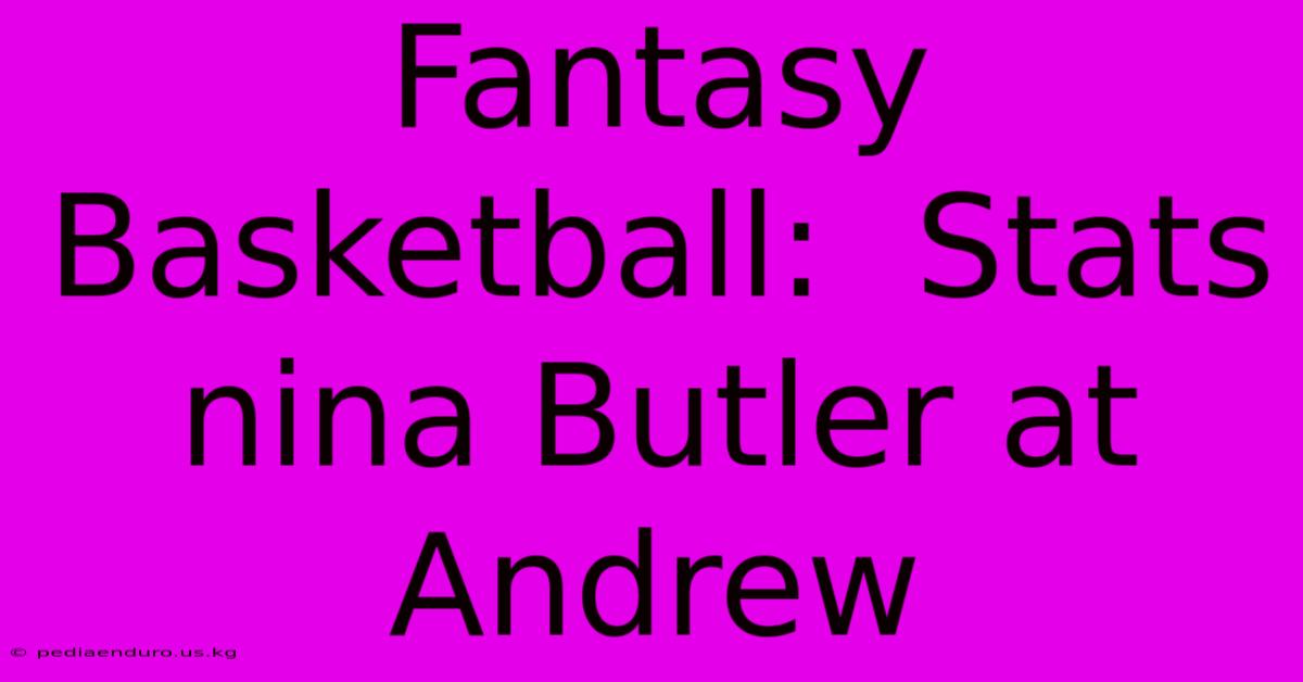 Fantasy Basketball:  Stats Nina Butler At Andrew