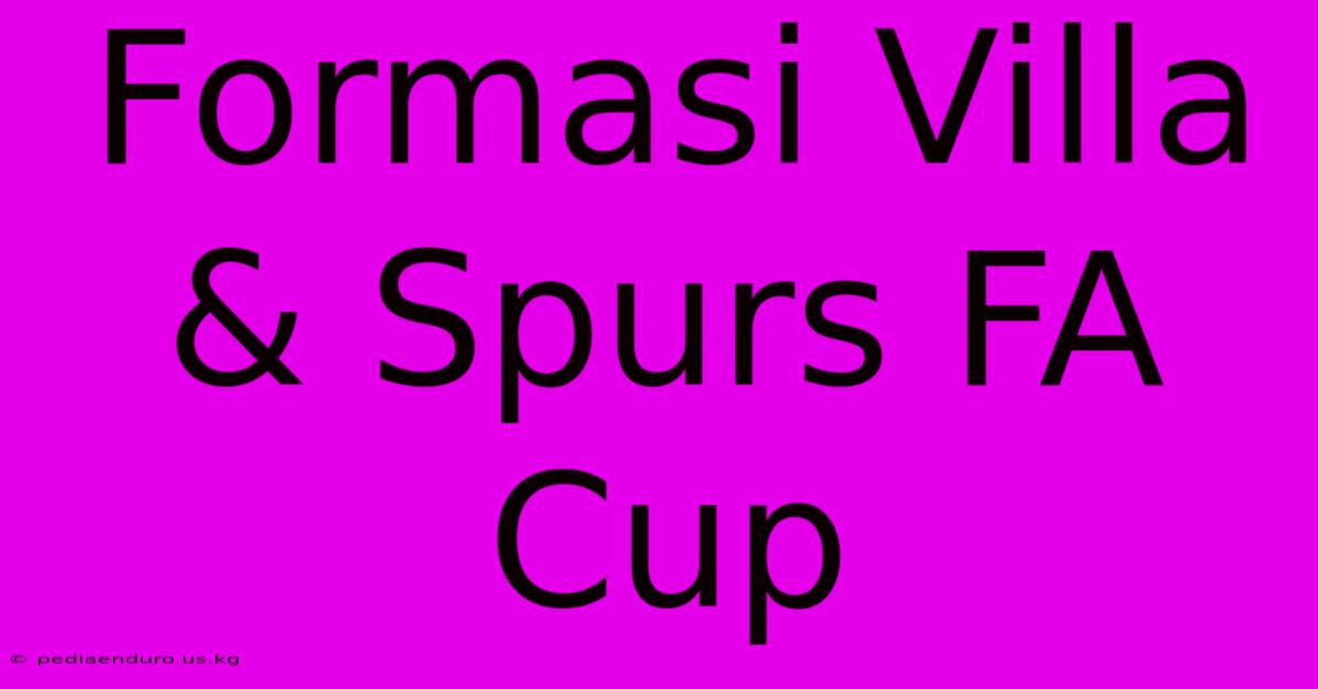 Formasi Villa & Spurs FA Cup