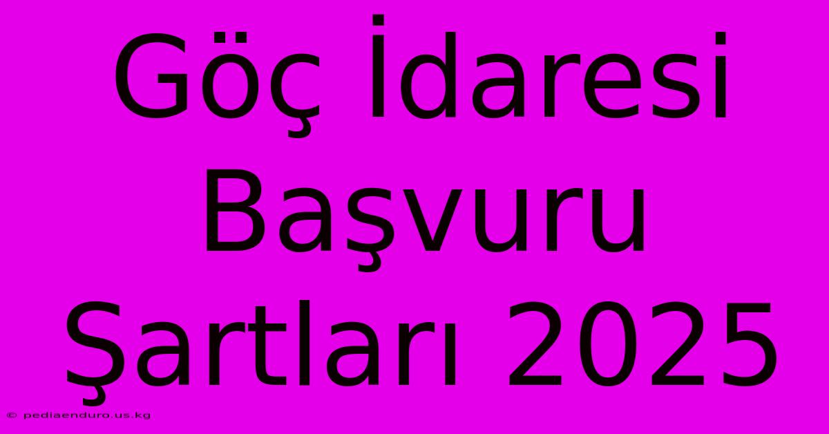 Göç İdaresi Başvuru Şartları 2025