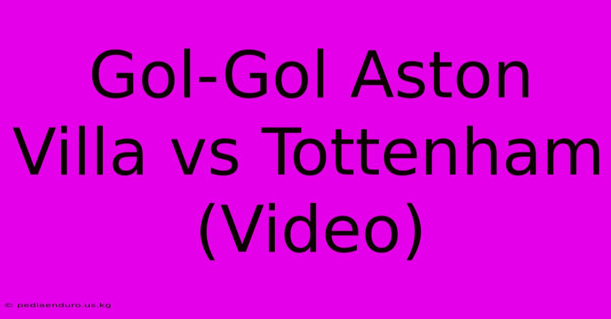 Gol-Gol Aston Villa Vs Tottenham (Video)