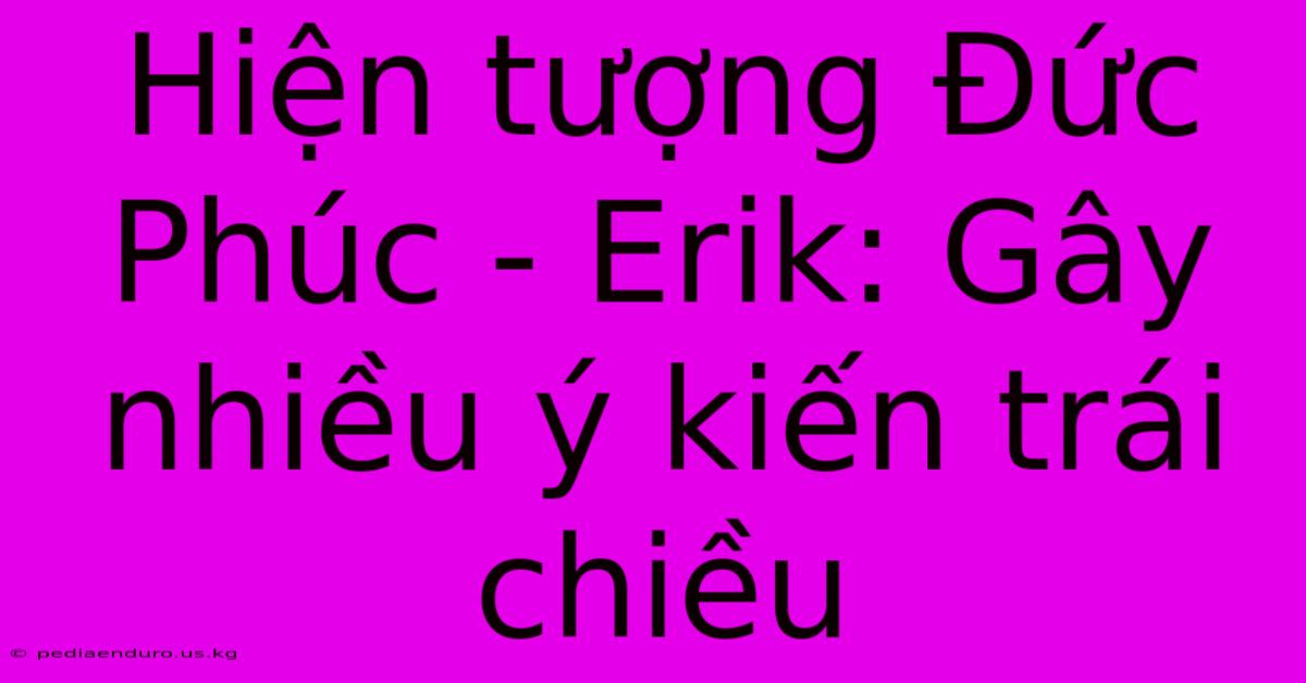 Hiện Tượng Đức Phúc - Erik: Gây Nhiều Ý Kiến Trái Chiều