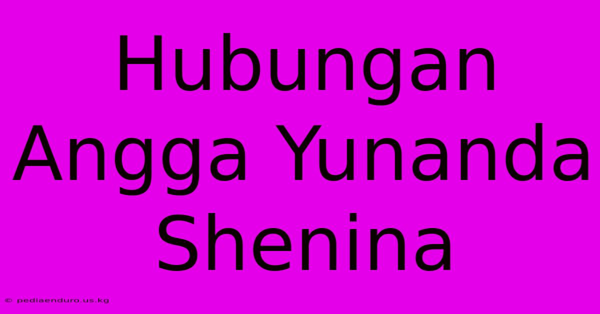 Hubungan Angga Yunanda Shenina