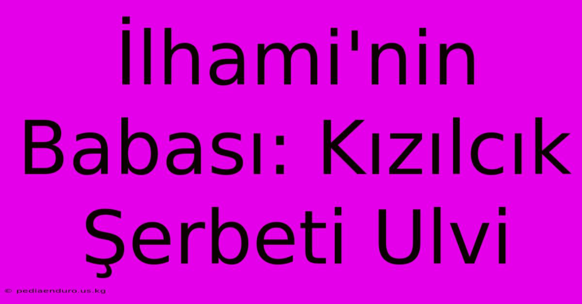 İlhami'nin Babası: Kızılcık Şerbeti Ulvi