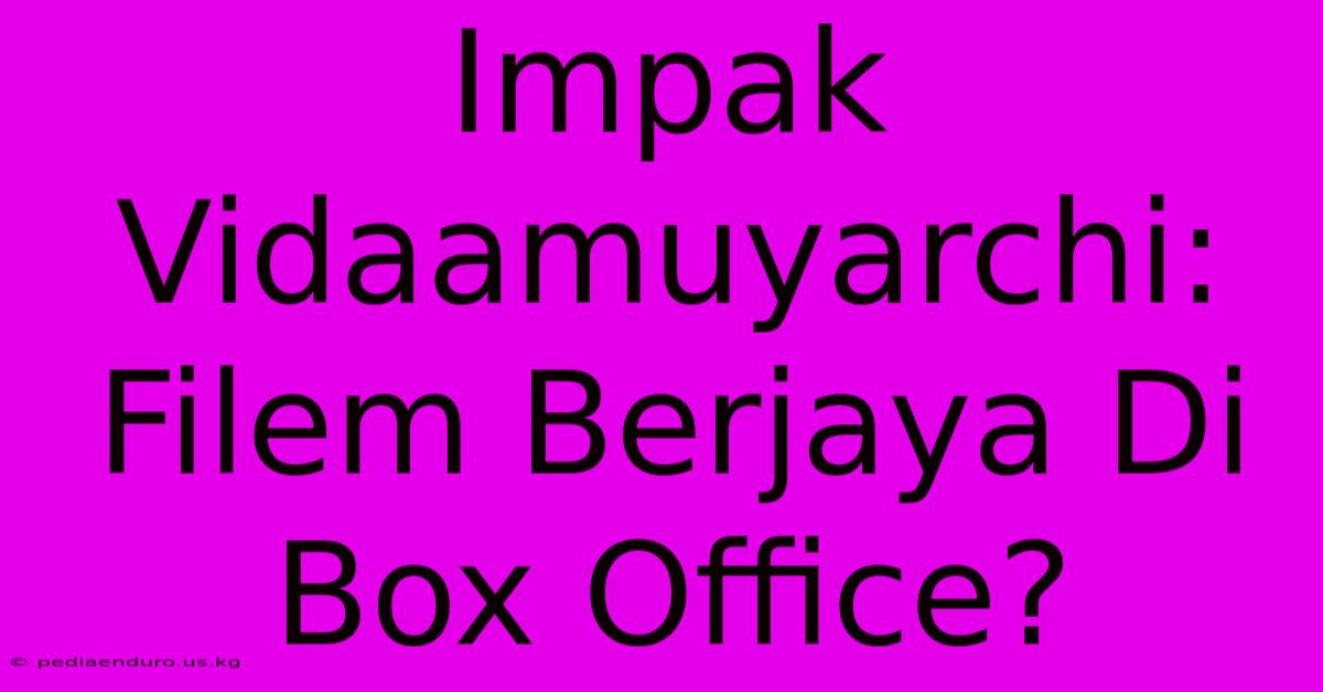 Impak Vidaamuyarchi: Filem Berjaya Di Box Office?