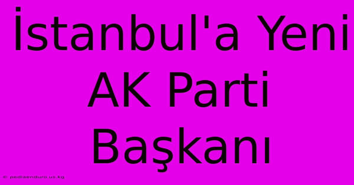 İstanbul'a Yeni AK Parti Başkanı