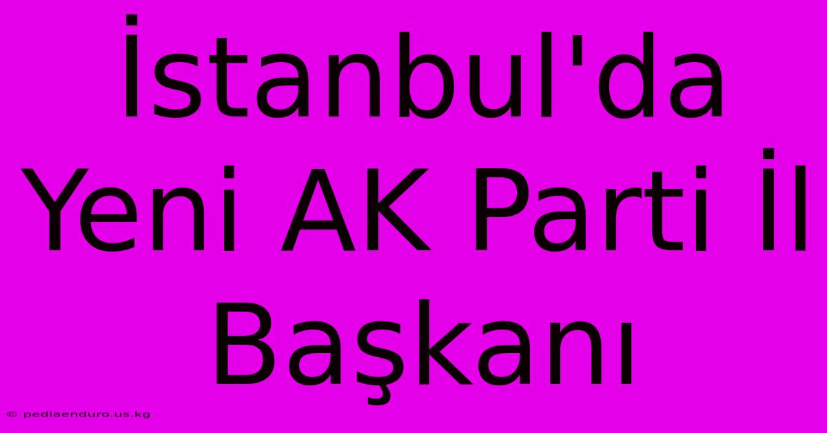 İstanbul'da Yeni AK Parti İl Başkanı