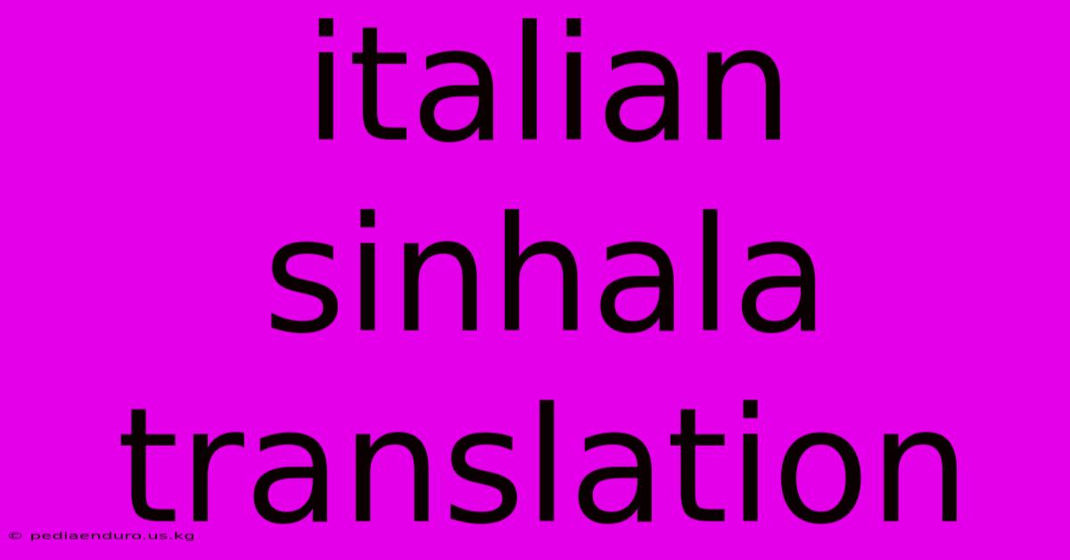 Italian Sinhala Translation