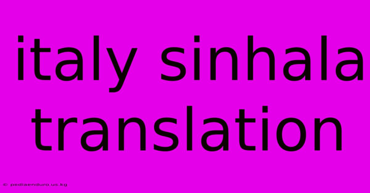 Italy Sinhala Translation